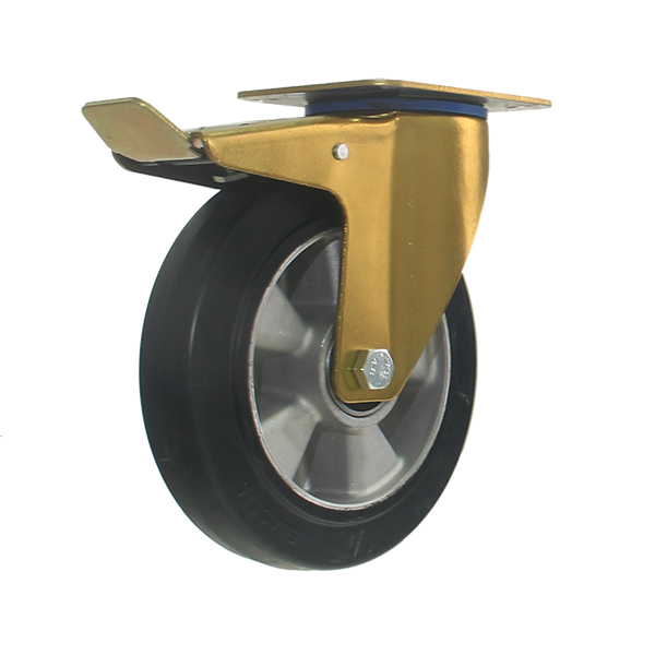 200mm black rubber on AL Rim wheel with brake