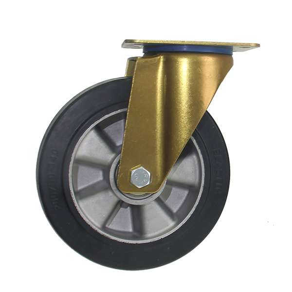 200mm black rubber on AL rim wheel